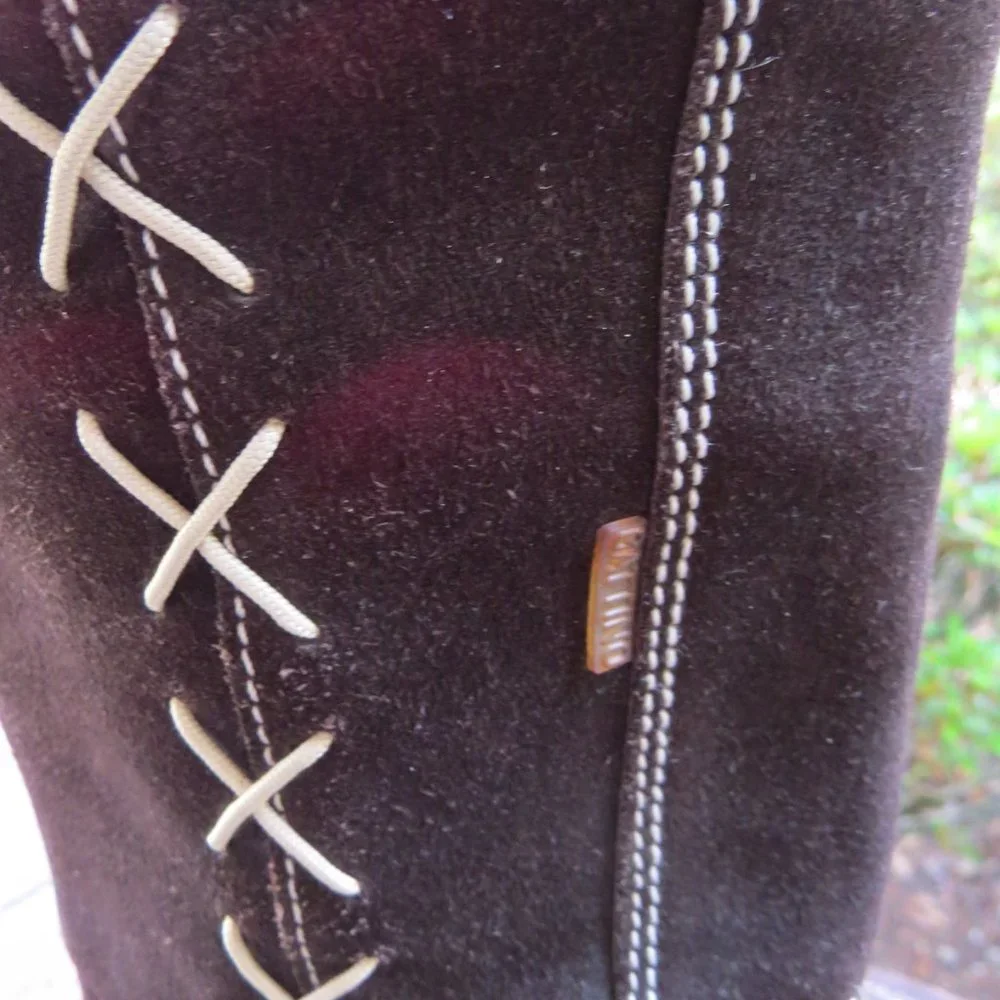 Vintage Gattino Leather Boots - Size 39 - Brown - Contrast Stitching - Suede - Picture 11 of 16
